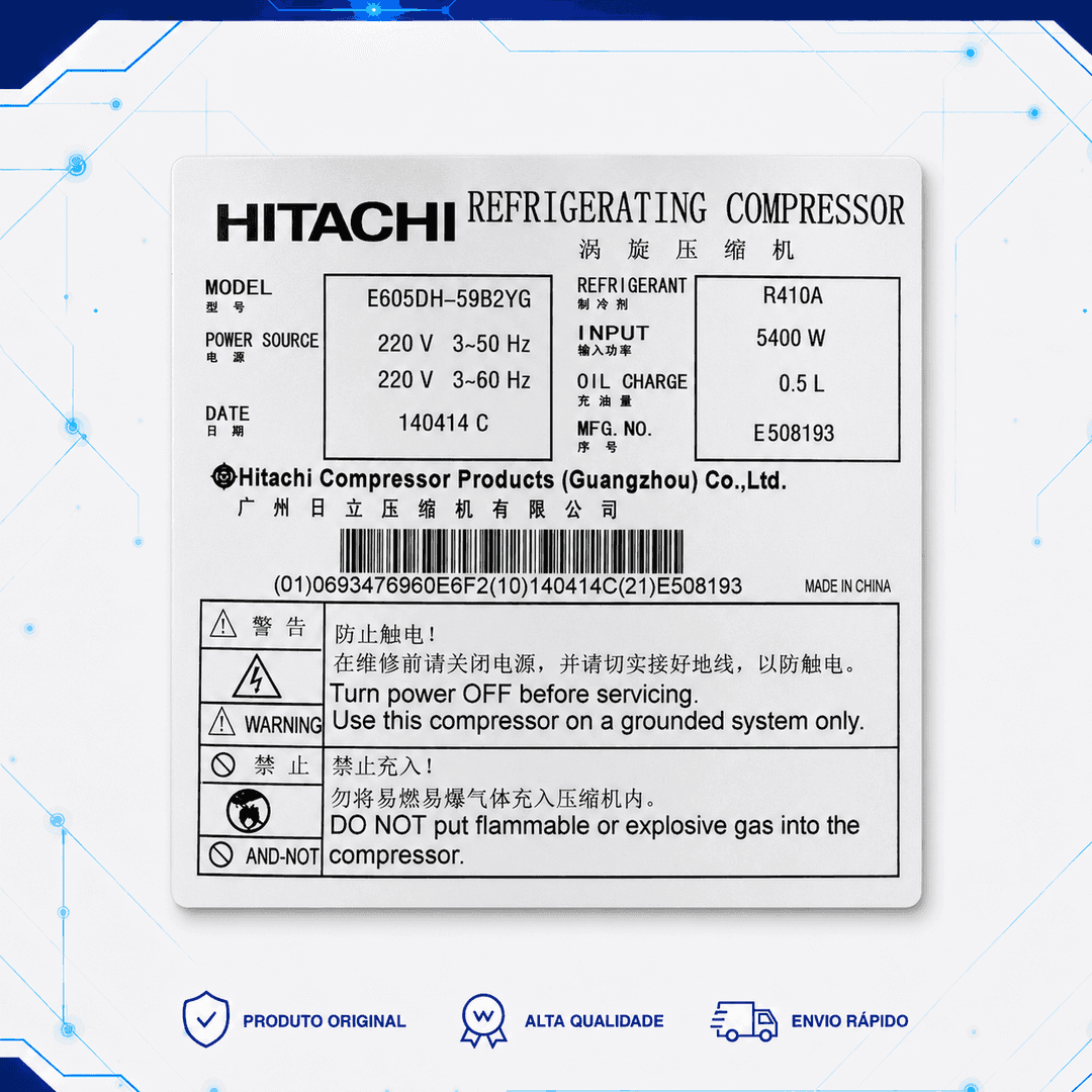 Compressor E605DH-59B2YG - 11102010000294