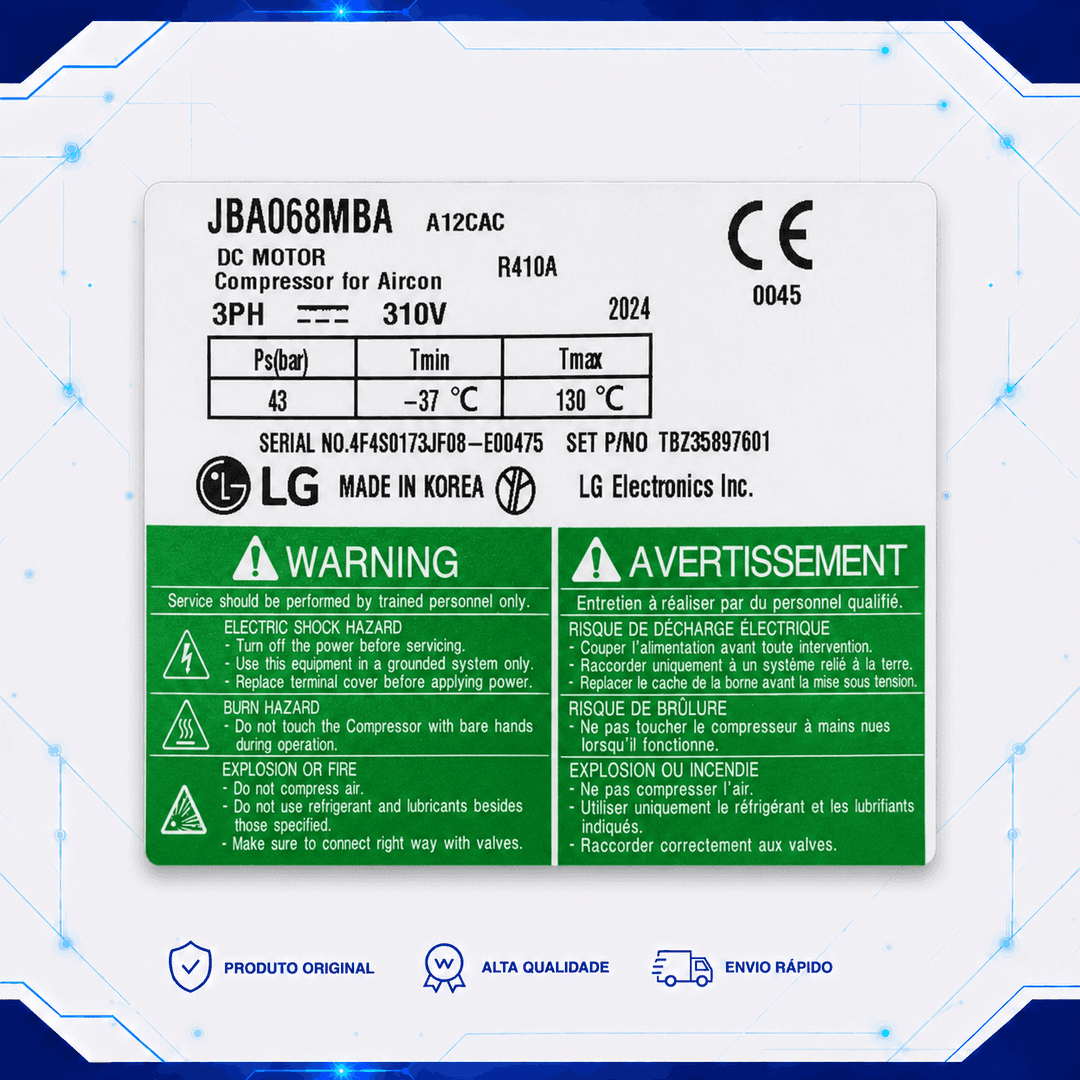 Compressor JBA068MBA - TBZ35897601 | TBZ37956301
