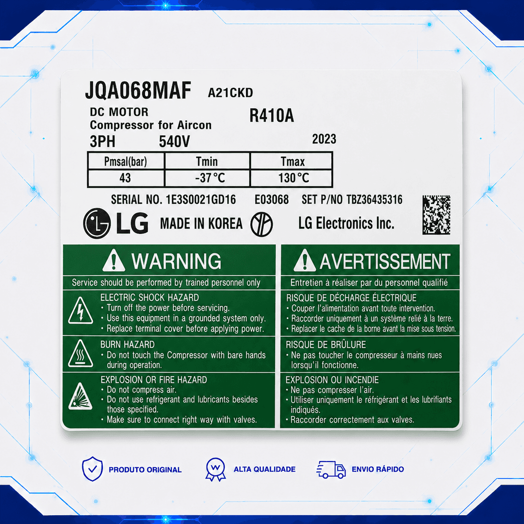 Compressor JQA068MAF, vista 3