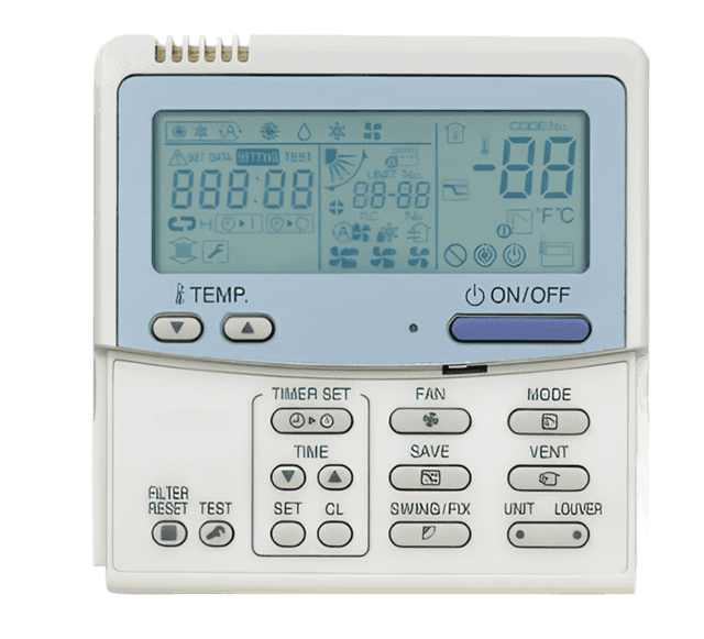 Controle RBC-AMS41E, vista frontal