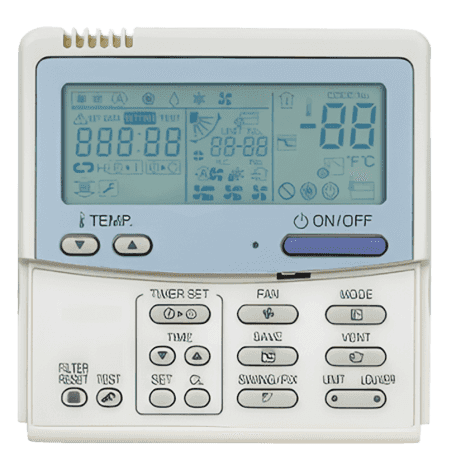 Controle RBC-AMT32E, vista frontal