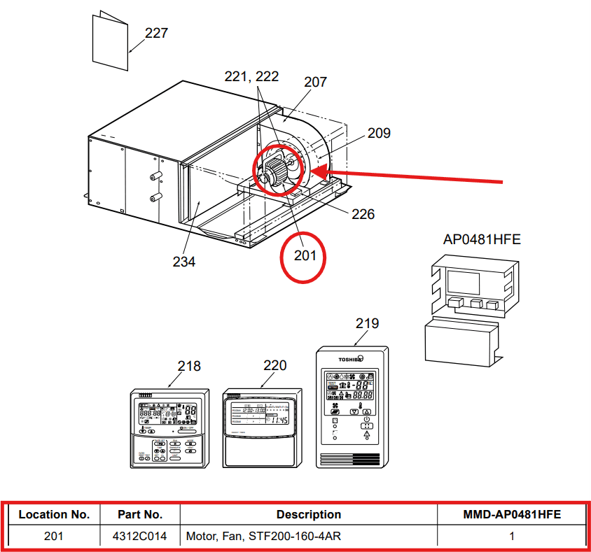 Motor Ventilador STF200-160-4AR - 4312C014, vista frontal