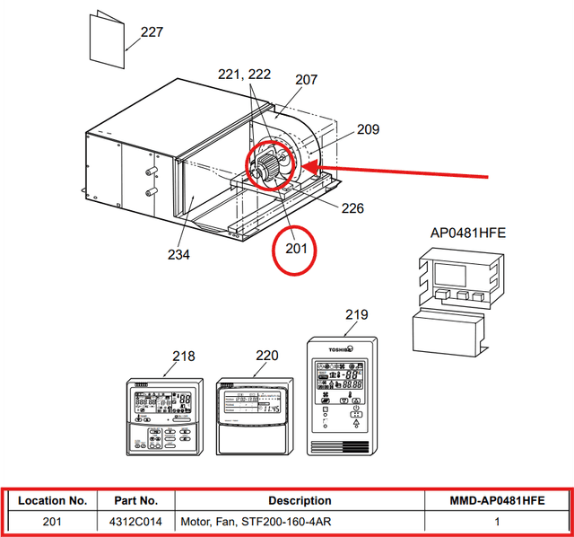 Motor Ventilador STF200-160-4AR - 4312C014, vista frontal
