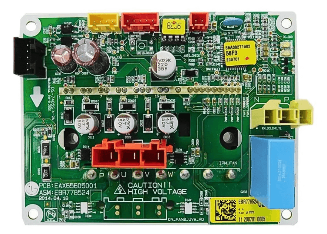 Placa Auxiliar do Ventilador - EBR77852402, vista frontal